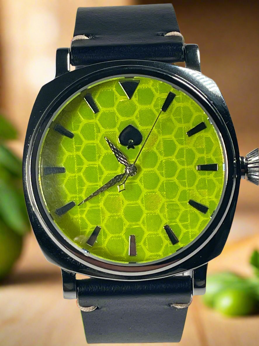 Android automatic Watch, Yellow outlet Sunburst Dial